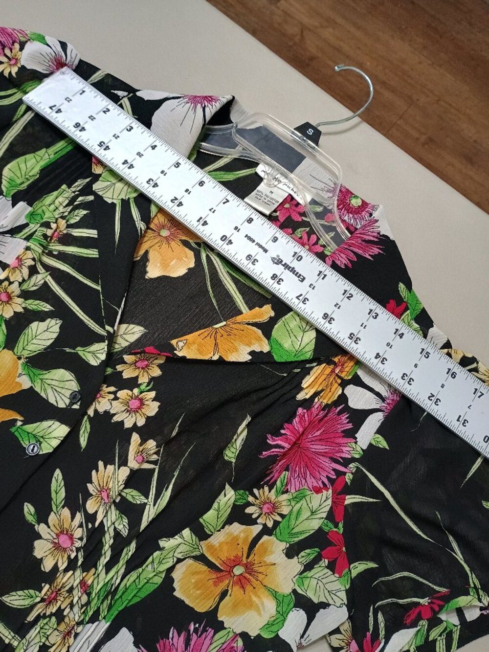Michele Michelle Black Floral Midi Skirt Set Size Med/Lg - Picture 13 of 16